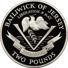 1995 Jersey Large Proof Silver 2 Pounds-WWII Victory Day May 9/Dove