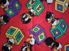 looney tunes babies daffy fun fabric 11 by 9.5 inch red 1pc new
