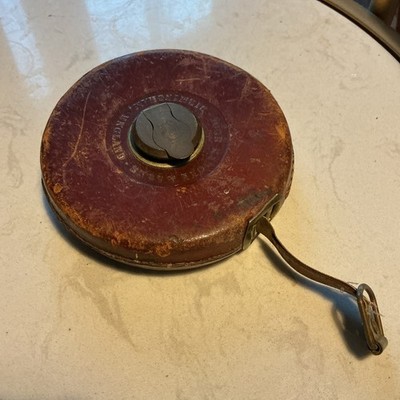 Vintage John Rabone & Sons 66ft Measuring Tape No.401  Leather Bound In Inches