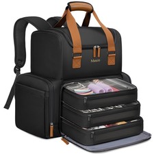 Professional Hairstylist Travel Bag, 2-Layer Cosmetology Backpack with Pouches