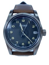 SEIKO nano universe Quartz Wristwatch/Analog/Leather/BLK/BRW/7N42 HAP0