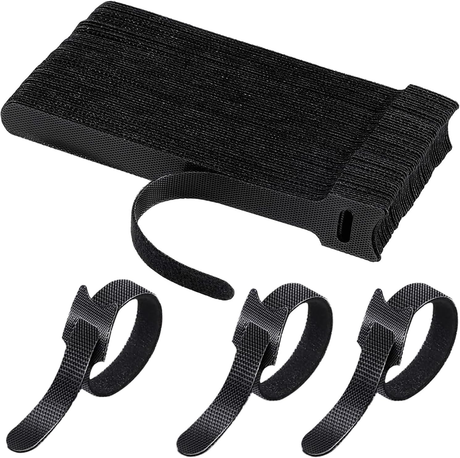 50 Pcs Cable Ties Reusable Hook and Loop Cable Straps Adjustable Tidy Fastening