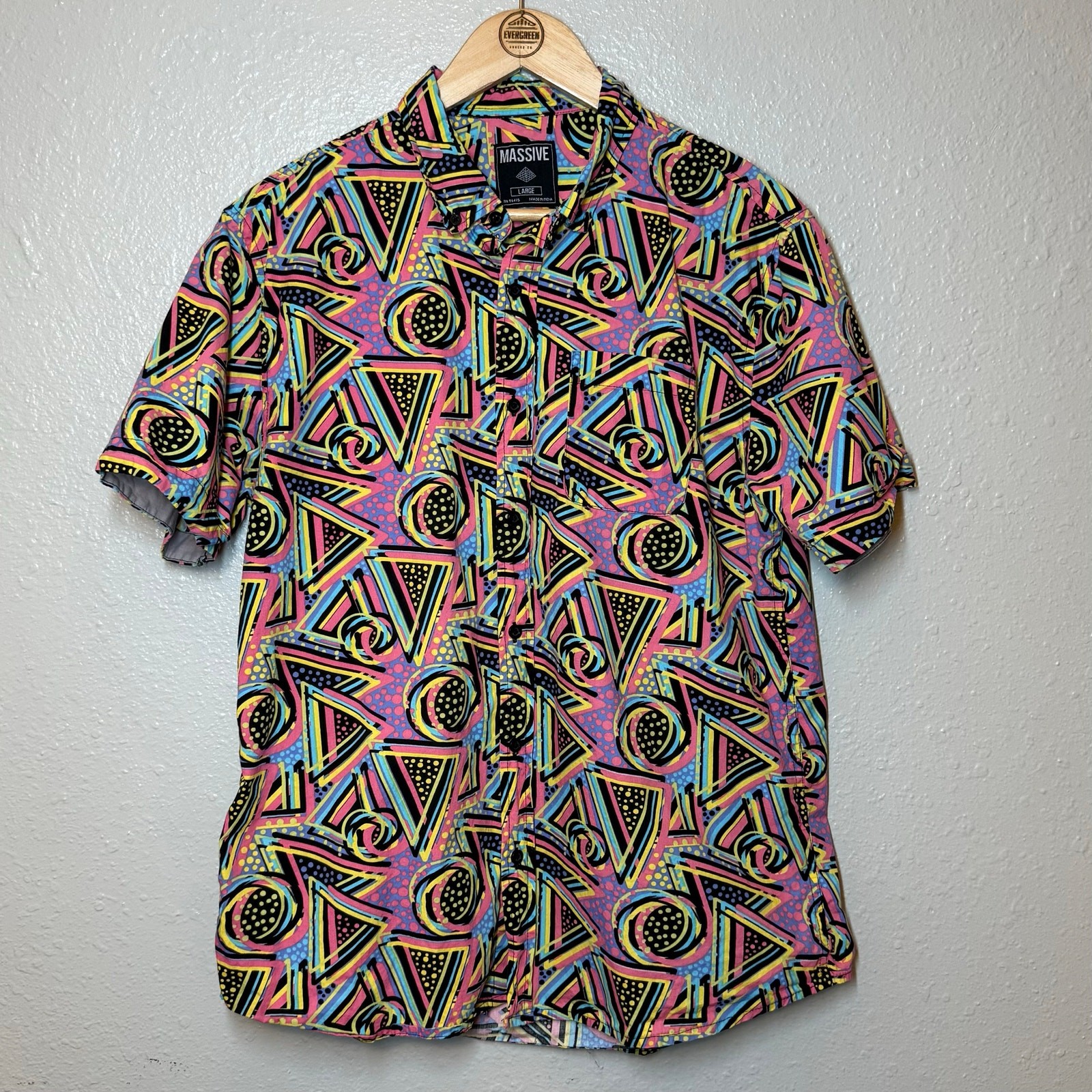 Massive Vaperwave 90s Patterned Short Sleeve Cott… - image 7