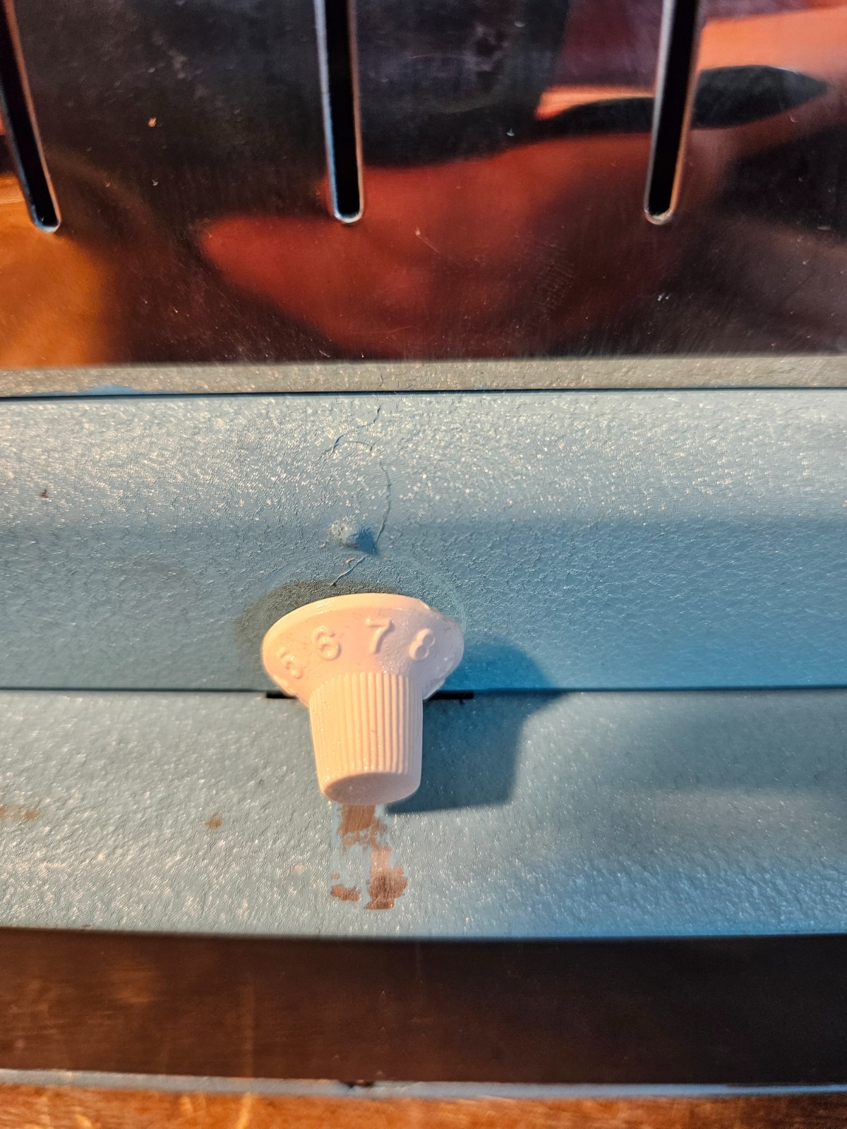 как выглядит Original Blue Steel Deluxe Tom Thumb Cash Register Model 1546, Play Money фото