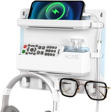 Bedside Shelf Wall Mount, Adhesive Bedside Shelf Accessories Organizer with Hook