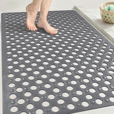Darhoo Shower Mat Non Slip, 36" x 24" Large x Rectangular , Grey