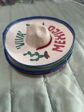 Mini Mexican Sombrero Hats 6 Pack   Mexican Fiesta Decorations  