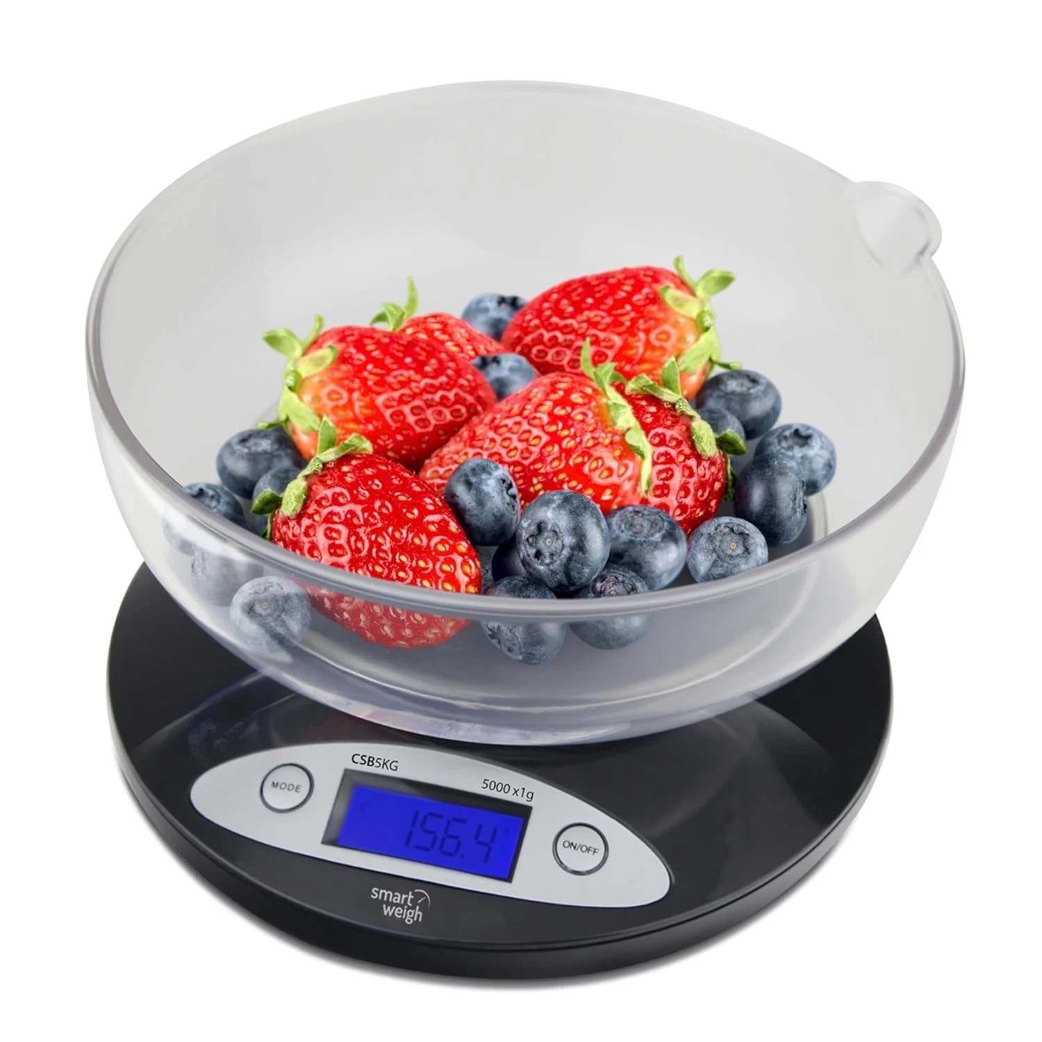 Smart Weigh Digital Kitchen Food Scale with Removable Measuring Bowl - Black