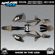 Graphics Kit for KTM 150-300XC-W, 250-500EXC-F (2017-2019) Shark-TAN
