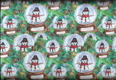 45'' 100% cotton Christmas fabric ''Bear Snow Globes'' by MDG Fabrics
