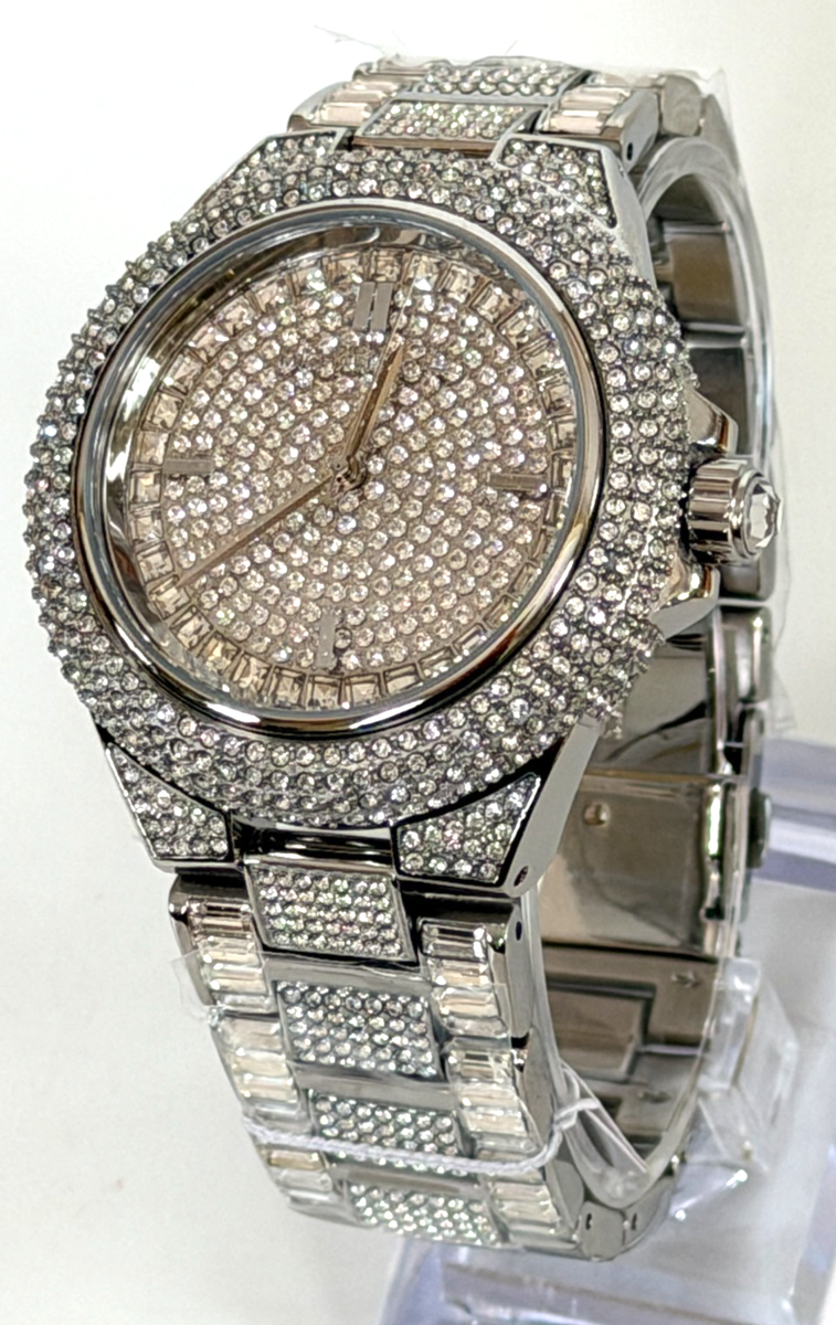Michael Kors Rare Camille Swarovski Crystal glitz black watch Pre-owned Michael Kors Camille Watch Mk3249 Black Glitz  main image 3