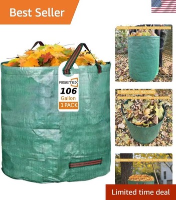 Versatile 106 Gallon Leaf & Yard Waste Collector - Durable, Standable & Reusable