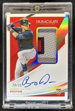 2021 Immaculate Bobby Dalbec Rookie Patch Auto RC Holo Silver #/25