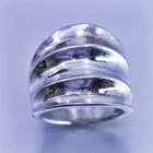 Size 7, vintage Sterling 925 silver handmade ring, modern ribbed band