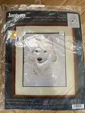 SEALED Janlynn White Wolf Candlewicking Embroidery Needlecraft Kit 13-253 RARE