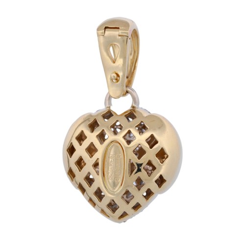 Chimento 18k Yellow and White Gold Diamond Puffy Heart Pendant - Picture 3 of 5