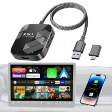 3-in-1 Wireless CarPlay Adapter, Car TV Mate Pro Max 2025 Upgraded [Metal & G...