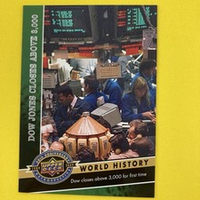 Dow Jones Closes Above 3,000 2009 Upper Deck 20th Anniversary Insert #366