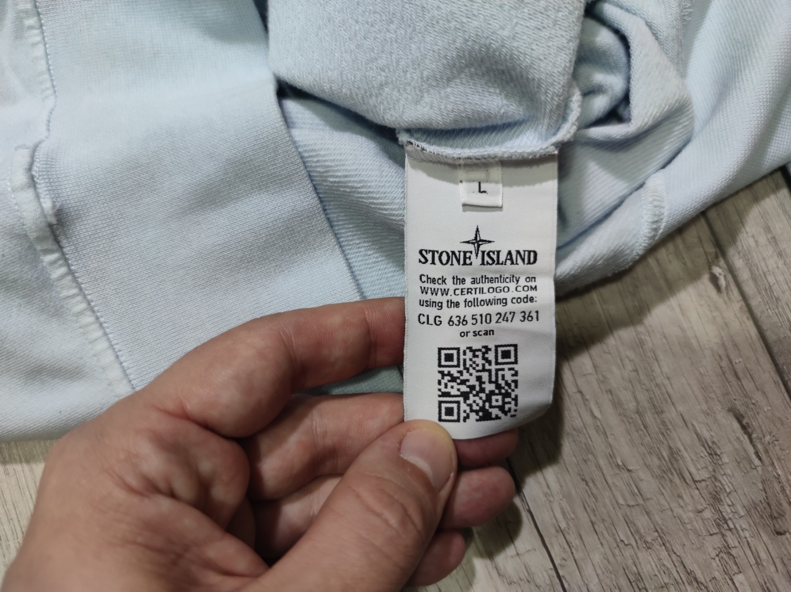 Stone Island Patch Program Light Blue Crewneck Sw… - image 8