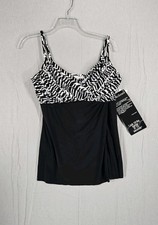 MIRACLESUIT SWIMSUIT Sz 12 TANKINI SWIM TOP Between the Pleats See Pic