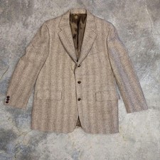 Vintage 70  s Made in USA Eleganza Heathered Brown Wool Blazer Men's 40R