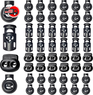 48pcs Upgraded Plastic Cord Lock Draw String Clip with Spring Toggle Stoppers