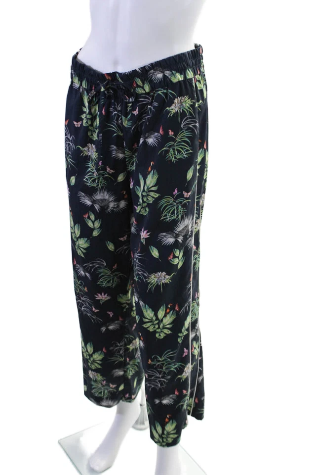 Rachel Roy Womens Elastic Waistband Drawstring Crop Leg Casual Pants Navy Size S - Image 2 of 4