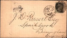 Canada Montreal Cover G. Lomer Agent to Birmingham England QV 5c