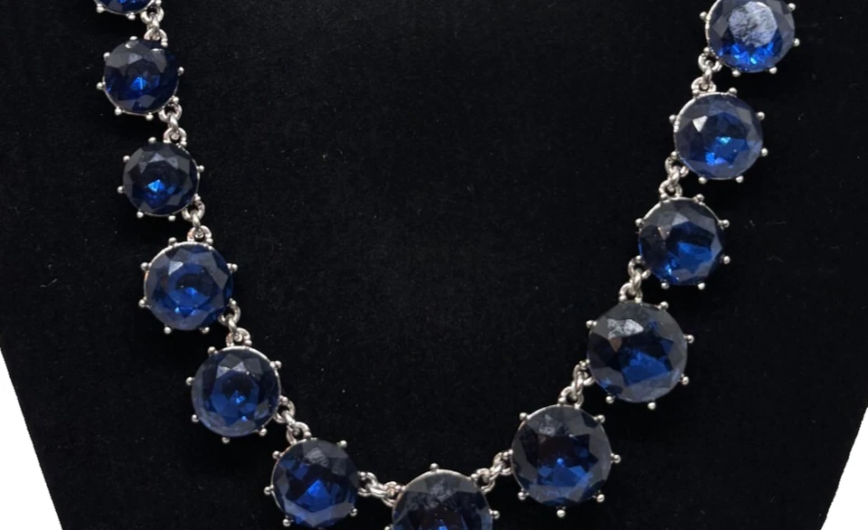 Коренастый ожерелье Монтана синий стеклянный серебристый тон заявление Charter Club 16 дюймов - Изображение 3 из 4