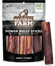 Power Bully Sticks Dog Chews 6 , 5-Pack , 2-in-1 Power Chews: