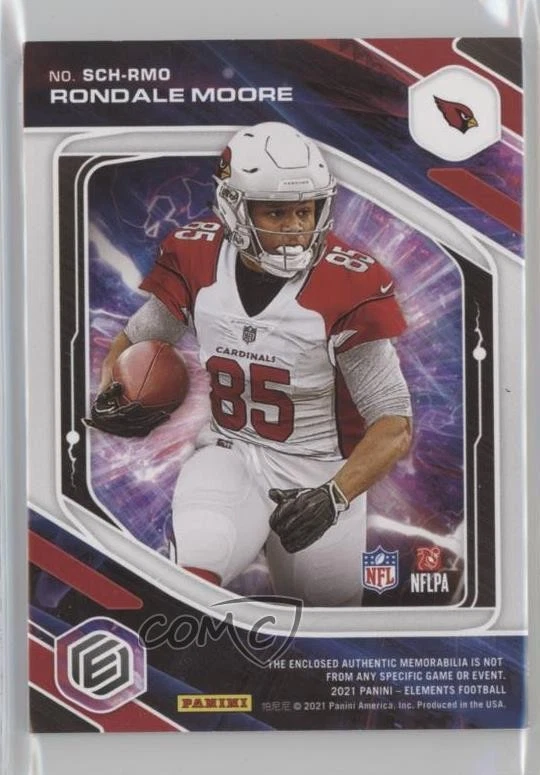 2021 Panini Elements Supercharged Neon /10 Rondale Moore #SCH-RMO Rookie RC - Image 2 of 2