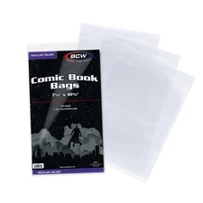 100 Pack Protective Silver Age Comic Book Bags 7 1/8 x 10 1/2 Acid-Free Sleeves