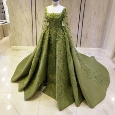 Prom Dresses Square Neck Appliqued Beaded A-Line Gowns Dresses Evening Gowns