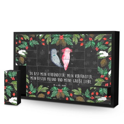 Befüllbarer Adventskalender Axolotl Freundin - Geschenk Liebe Molch Lurch