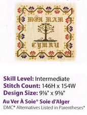 MOTHER OF WALES SAMPLER  CROSS STITCH  PATTERN ONLY   - YD  QRY
