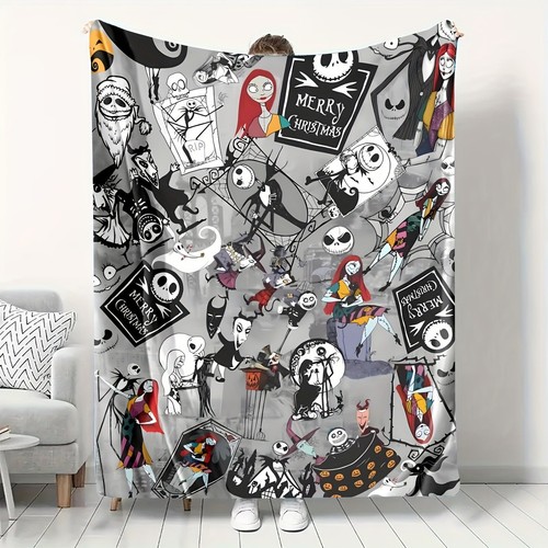 Horror Ghost Halloween Throw Blanket Cozy Merry Christmas Travel Blanket
