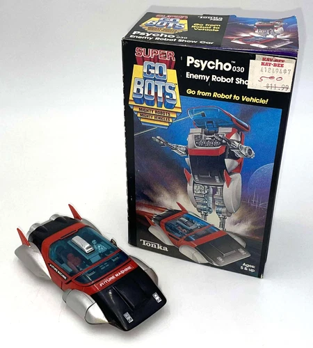 Vintage 1984 Tonka SUPER GOBOTS Psycho Enemy Robot Show Car Loose w/ Box Bandai