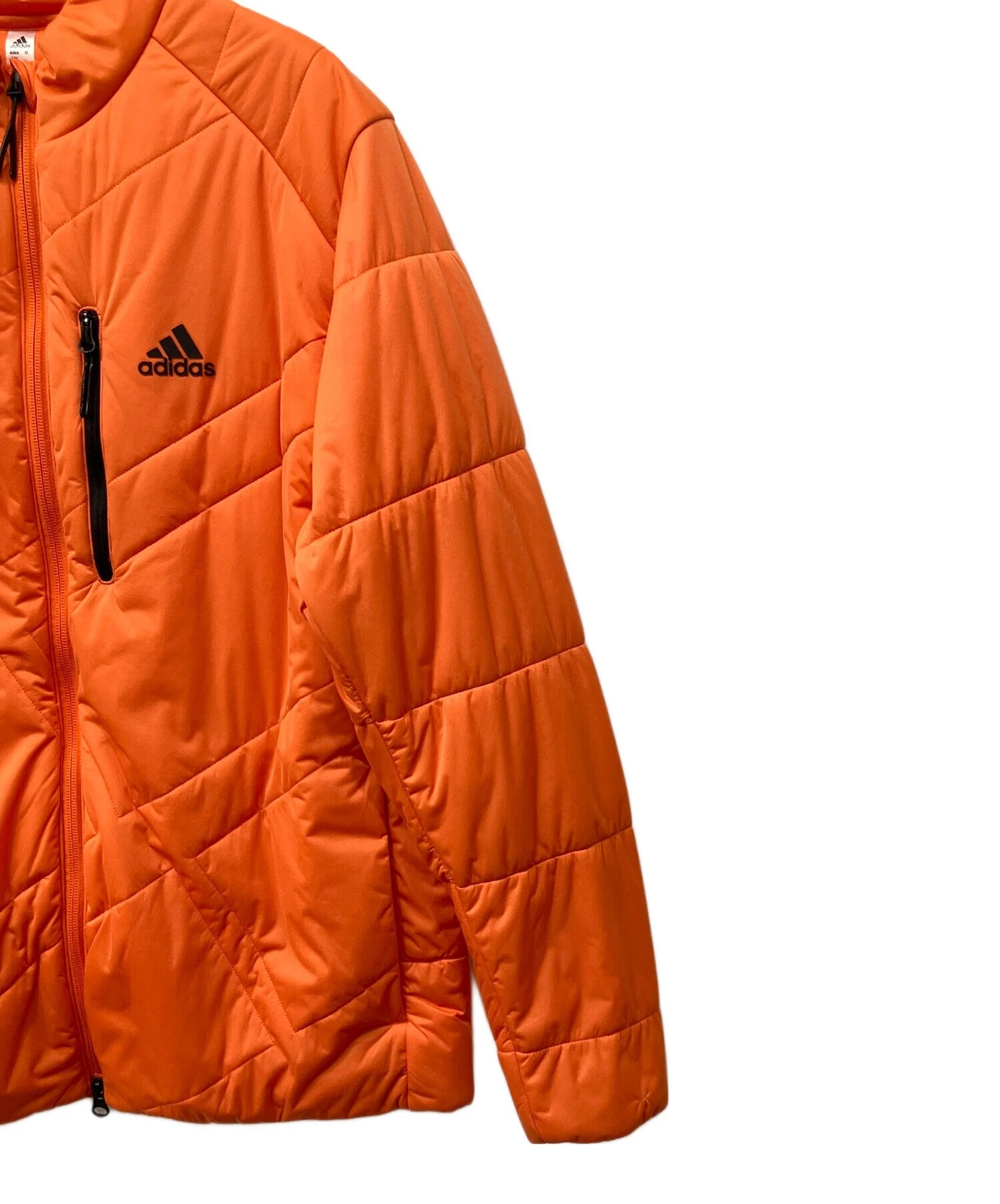 adidas Quilted Jacket Padded Insulated Coat Men's Size L Orange - product detail image 7