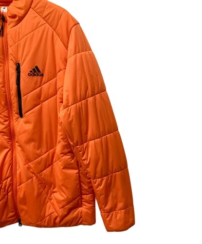 adidas Quilted Jacket Padded Insulated Coat Men's Size L Orange image 7