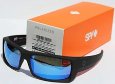 SPY OPTICS General POLARIZED Sunglasses Matte Black/Blue Spectra Mirror NEW