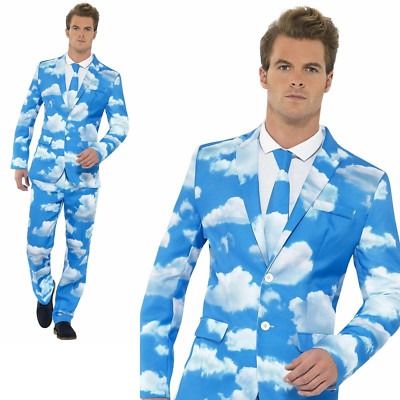  Herren herausragender Anzug Cloud Print Sky High Festival Kostüm Outfit M-X