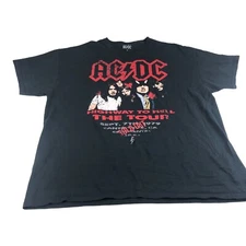 AC DC Highway To Hell The Tour T Shirt Black Rock and Roll S/S Men Size Large