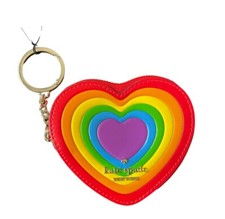Kate Spade Love Shack All Love Mini Heart Coin Purse Keychain Pride Rainbow