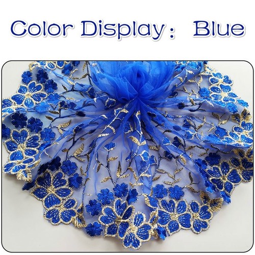 Embroidered Lace Mesh Trims Edge Bridal Wedding Dress Costume Sewing Craft Decor - Picture 4 of 15