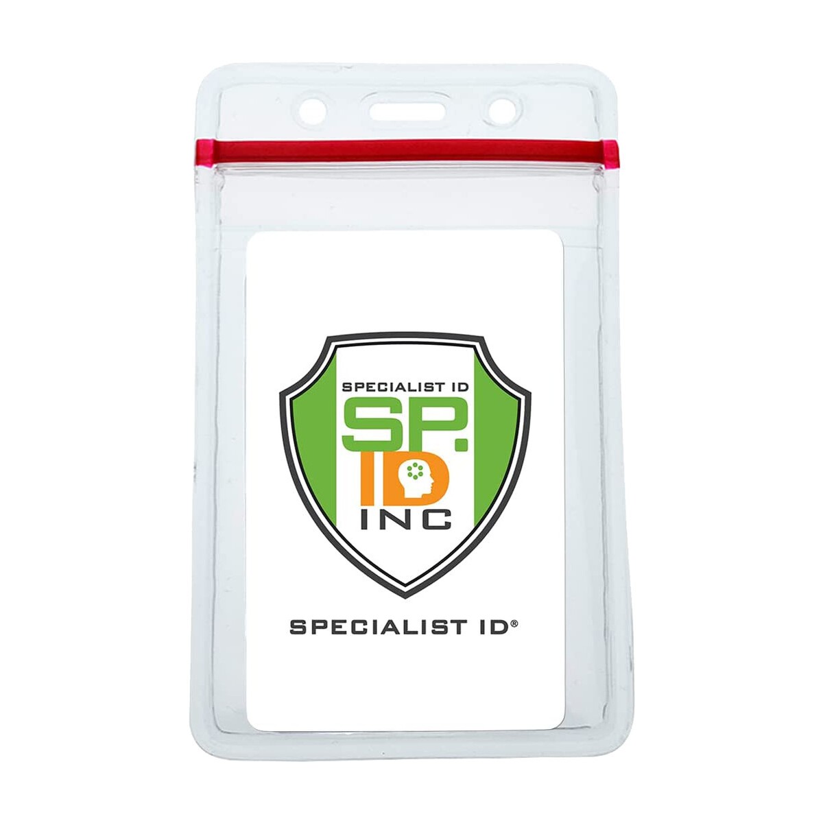 シール 5 Pack - Heavy Duty Vertical Vinyl Badge Holders with Zip Top by