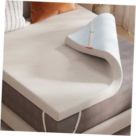 Gel Memory Foam Mattress Topper Twin - Dual-layer Foam Twin-New White 4 Inch