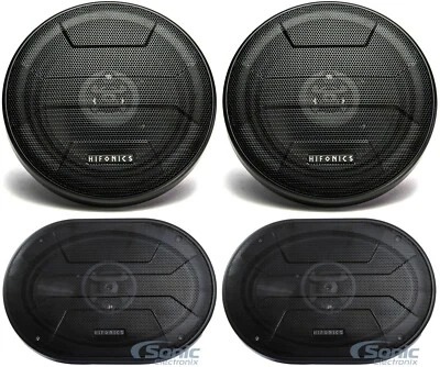 2) HIFONICS ZS693 6x9" 800W Car Coaxial Speakers + 2) ZS653 6.5" 600W Speakers