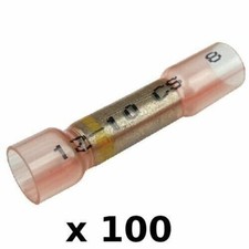 100 Pack 8 AWG to 12-10 AWG Step Down Heat Shrink Butt Connector Terminals