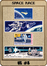 Stamp Plak - Space Race - MINI - SCOTT 1193 1331 1332 C79 1569 1570 - READ DESC