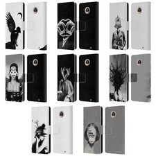 FUNDA LIBRO OFICIAL LOUIJOVERART CUERO BLANCO Y NEGRO PARA TELÉFONOS MOTOROLA 2